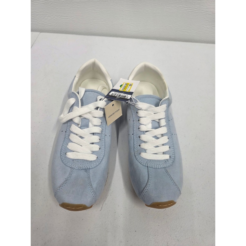 Women Light Blue Faux Suede Memory Foam Jogger Sneakers Size 10